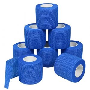 QiGui 8 Rouleaux Bandage Autoadhésif Bandage Medical pour Premiers Secours Bandage Animal Vétérinaire Tissus non Tissés Bandage Pansements Elastique pour Poignets Cheville Mains Pieds 5cm x 4,5m (Vangoal, neuf)