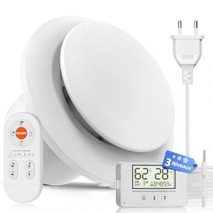 BUMSOU Ventilateur Extracteur d&rsquo;air 100mm 5 Modes, 3 Vitesses, T&eacute;l&eacute;commande, Affichage Temp&eacute;rature Humidit&eacute; en Temps R&eacute;el, VMC Salle de Bain Hygror&eacute;glable, Silencieux et Puissant A&eacute;rateur dAir RU109 (YuMiStore, neuf)
