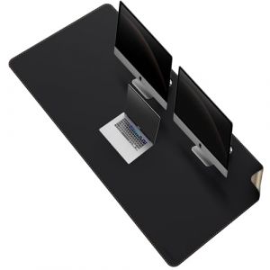 MAIDERN Tapis de Bureau Double Face en Cuir et li&egrave;ge 150 x 70cm, Grand Tapis de Souris, Sous-Mains bureau en Cuir PU imperm&eacute;able, Sous Main Bureau pour le Bureau et la maison (Noir) (Maidern Cork  Leather Direct, neuf)