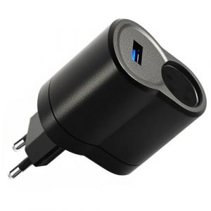 OBEST Adaptateur Allume-Cigare Prise Secteur,Transformateur 220V 12V Allume Cigare AC vers CC,Convertisseur 220V 12V,Prise USB 5V 1A,pour Voiture, Camionnette, Camion (1 A) (YF2019, neuf)