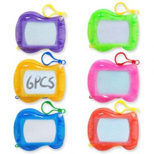KEQAR 6 Pcs Mini Ardoise Magique Porte-clés Enfant Cadeaux Invités Anniversaire Tableau Magnétique Petits Jouets Giveaways Tombola Pinata Activité Ludique (APENGPENG, neuf)
