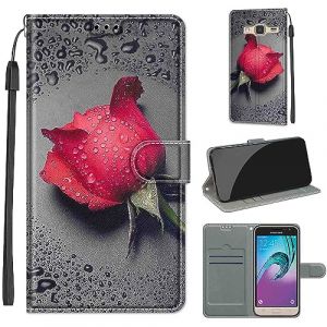 Coque pour Samsung Galaxy J3 / J3 (2016) Étui, avec [Béquille] [Fentes pour Cartes] Housse, Flip Case Portefeuille Etui Compatible Samsung Galaxy J3 / J3 (2016) (WGR Global Business, neuf)
