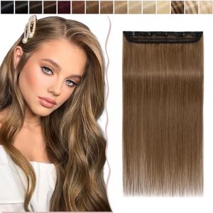 SEGO Extension Cheveux Naturel Clip Chveux Humain Monobande - Extension a Clip Chatain Pas Cher Extension de Cheveux Clip Extension Naturelle Clip - 35 CM 06#Noisette [Epaisseur Basique] (Shiny Collection-88, neuf)