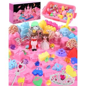 cycletour Sable Magique S&eacute;rie Ch&acirc;teau L'ensemble, Magic Sand Comprend 1 kg de Rose Super Sand, 1 Bo&icirc;te de Rangement les 47 Types D'accessoires, Sable Magique Enfant 3 ans et Plus (cycletour-fr, neuf)