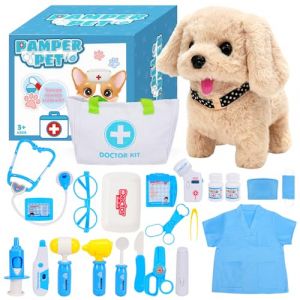 Chien Enfant Jouet Fille 2 3 4 5 Ans Chien Interactif Robot Set avec Sac de Rangement,R&eacute;aliste Chien Peluche Qui Marche et Aboie Jouet Enfant 2 3 4 Ans (HADALA YYDS Kft., neuf)