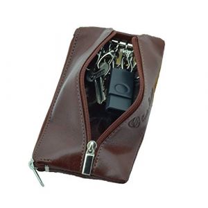 CM Conte Massimo Porte-cl&eacute;s Cuir V&eacute;ritable Homme Femme - &Eacute;tui Zipp&eacute; 2 Poches avec Crochets - Organisateur Compact pour Cl&eacute;s Cartes et Monnaie (GreSel, neuf)