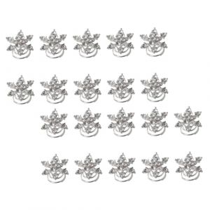 20 Pièces Coiffure en alliage Épingle à cheveux flocon de neige strass mariage spirale forme style pinces à cheveux avec des bijoux accessoires de cheveux femmes clip tourbillon (Spring TU, neuf)