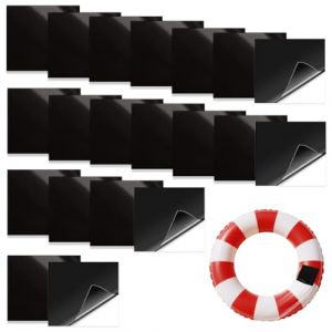WUSJCOF Kit de r&eacute;paration pour Matelas gonflables, 20 pi&egrave;ces, en TPU, Autocollant, pour Bateaux et Jouets (Noir) (NAROU DUTEN, neuf)