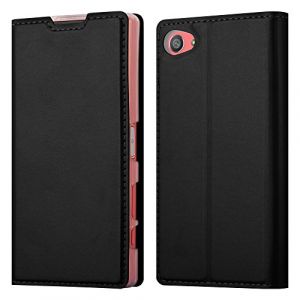 cadorabo Coque pour Sony Xperia Z5 Compact en Classy Noir - Housse Protection avec Fermoire Magn&eacute;tique, Stand Horizontal et Fente Carte - Portefeuille Etui Poche Folio Case Cover (cadorabo-shop, neuf)