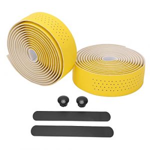 Ruban de Guidon de Vélo, Bande D'enveloppe de Guidon de Vélo D'absorption de Sueur pour Le Cyclisme de Vélo de Route(Jaune) (Funwehua, neuf)