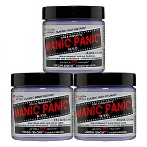 Manic Panic Virgin Snow Classic Creme, Vegan, Cruelty Free, Hair Toner, Eliminates Brassy Tones, 3 x 118ml (Solretail LTD, neuf)