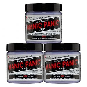 Manic Panic Virgin Snow Classic Creme, Vegan, Cruelty Free, Hair Toner, Eliminates Brassy Tones, 3 x 118ml (Solretail LTD, neuf)