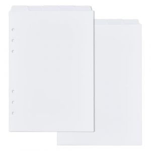 SUPERFINDINGS 2 Lot de 10 Feuilles de Séparateurs de Classeur A5 en Plastique Blanc avec Onglets Supérieurs 6 intercalaires à Anneaux Pages de Séparation de Classeur avec 5 onglets pour Agenda Carnet (SUPERFINDINGS  FR, neuf)
