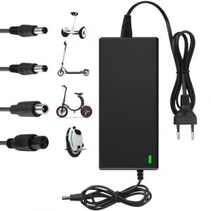 Dufuso Chargeur Trotinette Electrique, 42V 2A Chargeur Universel pour Toutes Les Batteries Lithium de 36V, Chargeur Hoverboard avec 4 Connecteurs, Compatible avec Ninebot,Xiaomi et d'autres (SPENCER BROS, neuf)