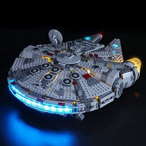 GEAMENT Jeu De Lumières pour Star Wars Millennium Falcon (Faucon Millenium) - Kit D'éclairage LED Compatible avec Lego 75257 (Jeu Lego Non Inclus)(avec Instructions) (GEAMENT-FR, neuf)