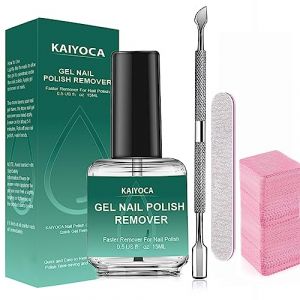 Gel Kit de décapant de vernis à ongles - 15ML décapant de vernis à ongles avec lime à ongles, poussoir à cuticules, coton-tige Kit de manucure pour Salon maison DIY (Kayoca, neuf)