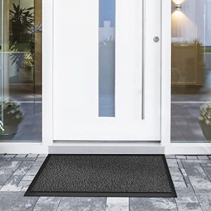 casa pura Tapis d'entr&eacute;e Sky Anthracite-Noir,PaillassonAbsorbant Lavable en Machine &agrave; Laver et Anti-poussi&egrave;re,Dos en TPE Durable et antid&eacute;rapant,Passe sous la Porte 7 mm d'&eacute;paisseur - 60x90cm (Velvet Trading, neuf)