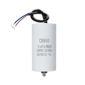CBB60 450V 6&micro;F 50/60HZ ANGEEK Condensateur,Condensateur de d&eacute;marrage,Condensateur de moteur,condensateur cbb60,condensateurs,avec fils M8,34x65mm,6UF,Pour moteur,Pompes de piscine,Fendeurs de bois (ANQIT, neuf)