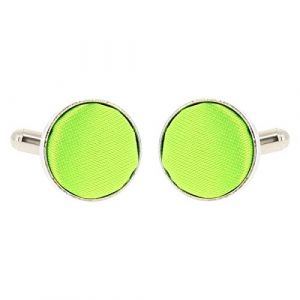 Boutons de Manchette Vert fluo pour Homme - Accessoire Poignet Chemise et Veste de Costume - Mariage, Cérémonie (cravateSlim FR, neuf)