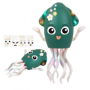 Dancing Octopus Toy, Pieuvre électrique et Automatique à esquive, Pieuvre dansante électrique avec LED et Musique, Jouet Musical Dansant, USB Rechargeable (DIY -Vert) (JIANyuc, neuf)