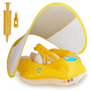 ANSTEN Bouee Bebe avec Pare Soleil,Bouee pour Bebe,Bouée Bébé Gonflable Piscine Bouee Bebe 1 an Bouée Enfant Bouee Bebe 6 Mois-72 Mois (ZXTREE EU, neuf)