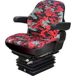 Binbir Trend Housse de si&egrave;ge de tracteur universelle et robuste pour armoire de tracteur sans appuie-t&ecirc;te, housse de si&egrave;ge de chariot &eacute;l&eacute;vateur, motif camuflage, 4 couleurs (Camuflage rouge C2T-102)) (BinbirTrend06, neuf)