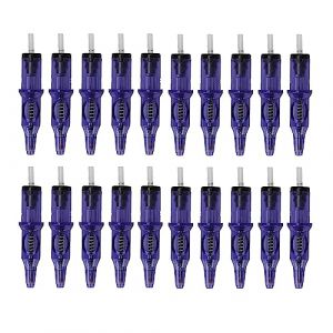 Lot de 20 cartouches de tatouage pour la pratique, stylo à bille de tatouage avec encre, cartouche de stylo Liner Shader pour machine à tatouer (bleu) (Danlike, neuf)
