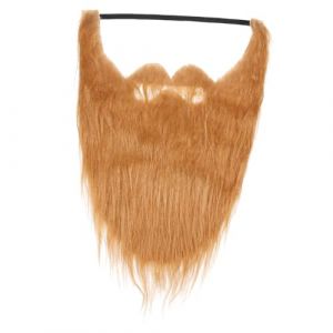 PartyKindom 2 Pièces Faux masque de barbe fausse barbe blanche barbe simulée décoration adulte barbe de dessin animé moustaches autocollantes barbe de singe artificielle Laine longue Orange (Brushira, neuf)