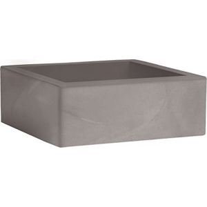 Tecnokit Nicoli Pot carré Minos en résine, jardinière carrée élégante pour intérieur et extérieur (60 x 60 x 22,5 cm, cendres) (Tecnokit Space Garden & Brico, neuf)