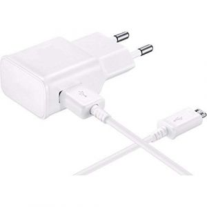 Cable USB + Chargeur Secteur Blanc Compatible avec Samsung Galaxy A10/A7 2018/A6 2018/A6 Plus 2018/A7 2015/A5 2015/A5 2016/A3 2015/A3 2016- Cable Mesure 1 Metre Chargeur Prise Murale Phonillico&reg; (Phonillico, neuf)