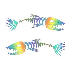 Autocollant de voiture squelette de poisson autocollant en vinyle de voiture autocollant de bateau de p&ecirc;che autocollant de voiture animaux autocollant de voiture 3D pour fen&ecirc;tre de voiture (4845966456652656456, neuf)