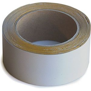 WUPSI Ruban Adhésif de Réparation de Bâche en PVC - Puissant pour Réparer Bache de Camion ou de Serre, Toile de Tente ou Tonnelle, Déchirées, abimées ou Trouées - Gris, 5 cm x 5 m (SEUFFI, neuf)