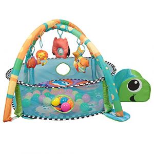 OHMG Tapis d'&Eacute;veil B&eacute;b&eacute;, 4 en 1 Tapis de Jeu pour B&eacute;b&eacute;Tapis D&rsquo;&eacute;veil avec Jouets Suspendus Amovibles et Balles,&Eacute;ducatif,Parc enfant, Arche de jeux en Mousse,Nouveau-n&eacute; Tapis de Gymnastique (jusiZL, neuf)