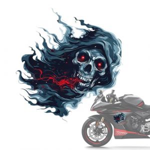 Autocollant de voiture tête de mort d'Halloween - Autocollant pour fenêtre de voiture - Autocollant squelette d'Halloween - Autocollant décoratif d'Halloween - Autocollant décoratif pour voiture - (cicrel, neuf)