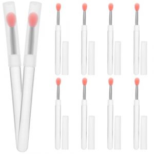 FRCOLOR Kit De Pinceaux &Agrave; L&egrave;vres Portables En Silicone, 10 Pi&egrave;ces, Mini Applicateur De Rouge &Agrave; L&egrave;vres Et De Brillant &Agrave; L&egrave;vres Avec Couvercles, Facile &Agrave; Nettoyer Et R&eacute;utilisable Pour Le (Laners, neuf)