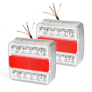 Yuanjoy 2 x feux de led remorque de voiture 12v avec marque E, kit de feux arrière remorque étanches avec éclairage de plaque d'immatriculation (Yuanjoy, neuf)