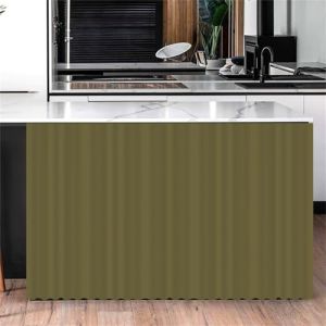 Highdi Rideau Armoire Cuisine Courts, Meuble Rideau Cache Placard Anti Poussi&egrave;re Auto-Adh&eacute;sif sans Per&ccedil;age pour sous Evier, Cuisine Porte de Placard, &Eacute;tag&egrave;res (Vert arm&eacute;e,70 * 90cm) (Highdi, neuf)