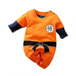 NCTCITY Bébé Garçon Fille Combinaisons en Coton Mignon Animé Été Nouveau-né Barboteuse Infantile Grenouillères Cosplay Pyjama Naissance Bobysuits avec Bouton-Pression Luffy Chopper Son Goku (NCTCITY, neuf)