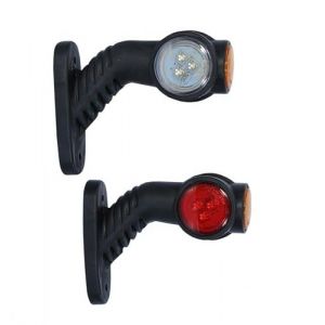 Paire (gauche et droite) 12V-24V LED Feux de Gabarit Position Laterale Tricolore Rouge Blanc Orange E - marqu&eacute; Pour Camions et Poids lourds Agricole Remorques et Semi-remorques Chariots &eacute;l&eacute;vateurs (JJ AUTOBITS, neuf)