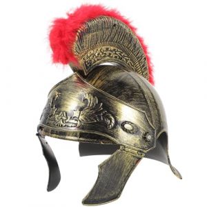 LIFKOME Casque Soldat M&eacute;di&eacute;val Dor&eacute; pour Adultes Accessoire D&eacute;guisement Romain Casque Cosplay Guerrier Antique pour F&ecirc;te Halloween Carnaval (Lmposing, neuf)