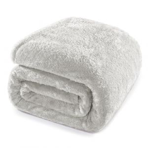 Whale Flotilla Couverture Polaire Chaude en Microfibre, Jet&eacute; de Canap&eacute;, Couverture Super Douce et Douillette en Peluche, 230 X 270 cm, Gris Argent&eacute; (Whale Flotilla FR, neuf)