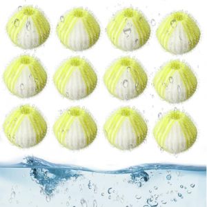 GGUFAY Anti Poil Machine à Laver, Boule Anti Poil - Boules de peluches réutilisables pour enlever les poils d'animaux de chat - Pour Ramasse Poils Animaux pour Vêtements Tapis Canapé (12PCS, Vert) (Rfervgauk, neuf)