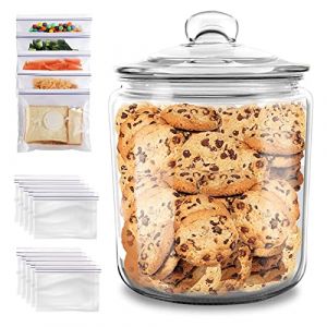 MASTERTOP Bocal &agrave; Biscuits en Verre 3,9L avec Couvercle Herm&eacute;tique, Grand Pot &agrave; Biscuits de Conservation en Verre R&eacute;sistant avec Grand Calibre pour Bonbons, Farines et d&rsquo;Autre Aliments (MASTERTOP, neuf)