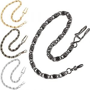 Montre de poche de 35,6 cm avec cha&icirc;ne torsad&eacute;e &eacute;paisse et fermoir mousqueton, montre de poche Albert pour votre montre de poche, Noir , Gothique (YITIAN-EU, neuf)