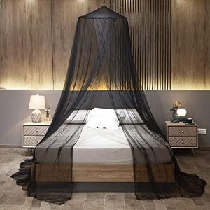 Moustiquaire de lit Noir, Ciel de lit Bebe, Grande moustiquaire lit Double Mosquito Net Chambre Tente Simple King Size Suspendu Moustiquaire Lit à Baldaquin pour Extérieur Jardin Balcon Camping (Ideal_Swan, neuf)