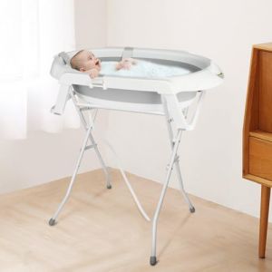 3 in 1 Baignoire pour bébé pliante avec support 82cm,baignoire pour bébé avec support pliable,Baignoire bébé pliable,Baignoire avec support,portable,antidérapante,pour nouveau-nés jusqu'à 3 mois (jusiZL, neuf)