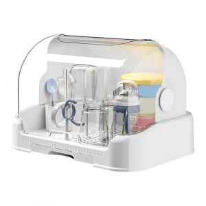 Égouttoir À Biberons Pour Bébé, Boîte De Rangement Pour Biberon, Égouttoir À Bouteilles Avec Bac D'égouttage Amovible, Protection Anti-Poussière Pour Egouttoir Biberon Bebe Et Couverts Pour Bébé (winklike, neuf)