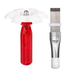 2 Pièces Peigne de Climatiseur, Peigne Condenseur Climatiseur, Peigne à Ailettes en Acier Inoxydable, Brosse de Nettoyage à Ailettes pour Nettoyer Le Radiateur, évaporateur (Liuyxuany, neuf)