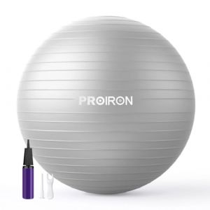 PROIRON Ballon Grossesse 55CM Swiss Ball Ballon Pilates Balles d'exercices Fitness Tr&egrave;s &eacute;pais, Ballon de Gym avec Pompe Rapide avec mod&egrave;le d&rsquo;Action, Anti-&eacute;clatement et Anti-d&eacute;rapant Yoga Ball (Regent Fitness, neuf)