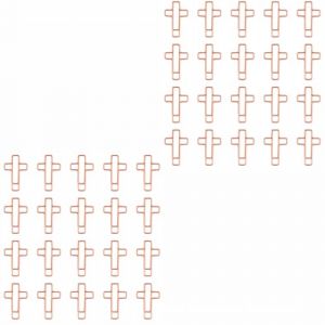 Lot de 40 trombones en forme de croix or rose, fournitures d'&eacute;tude biblique, fournitures de journal, marque-pages, planificateur, fournitures de bureau, cadeaux scolaires, d&eacute;coration de mariage (Colorful Depot, neuf)